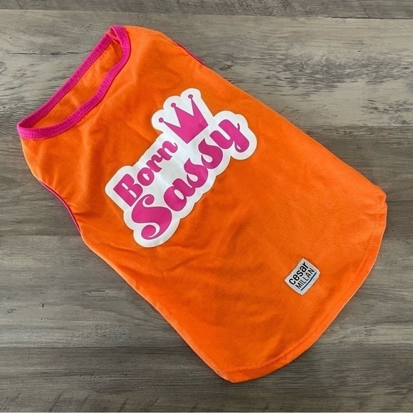 CESAR Millan Orange & Pink Born Sassy Graphic Dog Tank Top - Picture 1 of 3